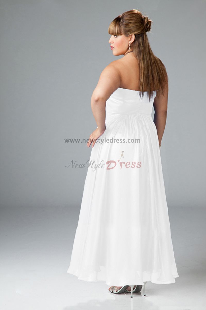 Column Plus Size Sweetheart Ankle-Length Simple wedding gowns nw-0270