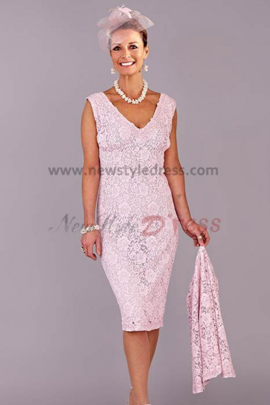 Pink Hot Sale V Neck Glamorous Lace Mother Of The Bride Dress Cms 033 Mothers Dresses 7480