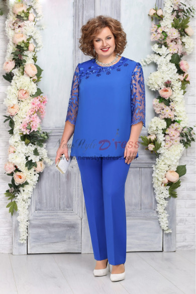 Royal Blue 2pc Women S Pant Suits Mother Of The Bride Trousers Plus Size Women S Outfits Nmo 850 2