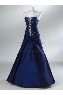 Floor-Length A-Line Taffeta Glamorous Purple and Navy Chest with beading Evening dresses np-0089