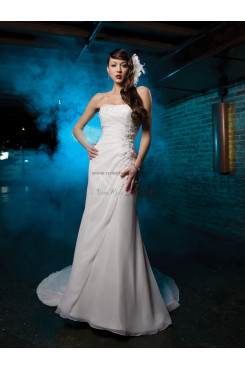 Sheath Embroidery Chiffon Cheap Glamorous Best Sale wedding dresses nw-0242