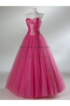 Tulle Sweetheart Princess A-Line Informal red Waist with a bow Ankle-Length Quinceanera Dresses np-0097