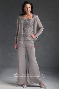 gray mother of the bride pant suits