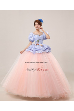 puff sleeve New Style Ball Gown Handmade flower Quinceanera Dresses Princess Discount nq-009